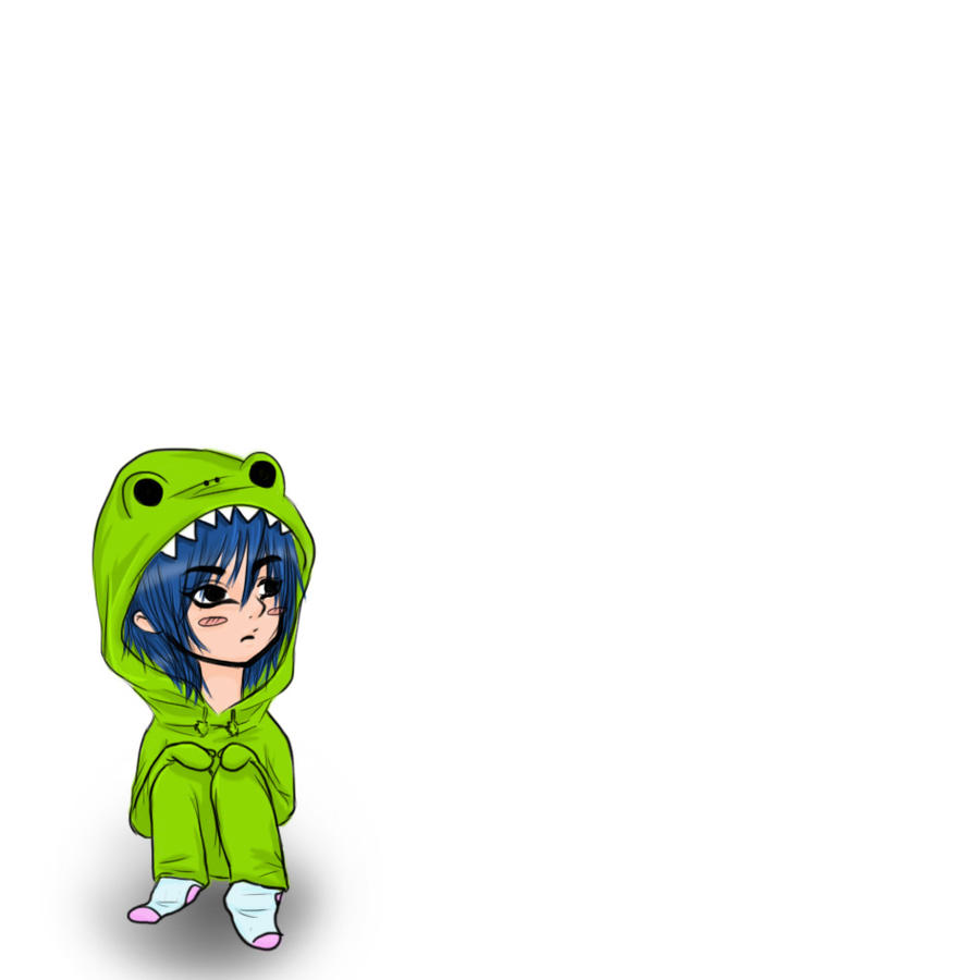 chibi dennis in a frog suit