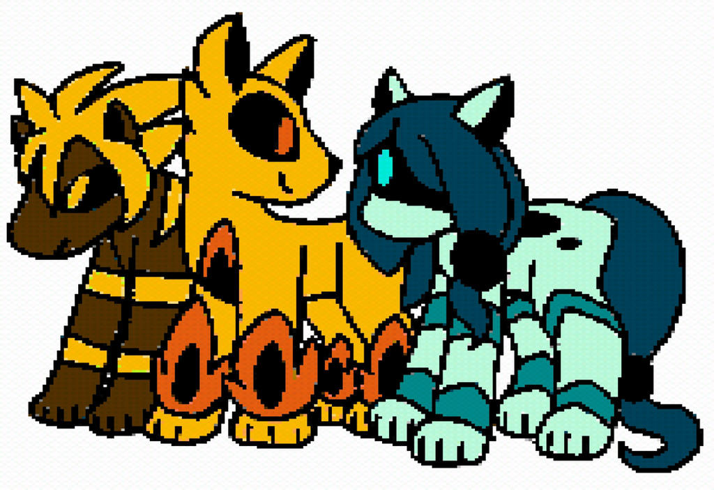 Rai, En, and Sui by stilbie on DeviantArt