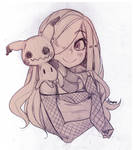 Aria and Mimikyu by Parororo