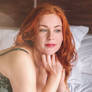 Chloe Morgane - Redhead in Green Lace Lingerie