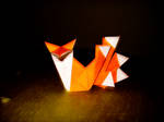 origami five tailed kitsune by afrokenshi