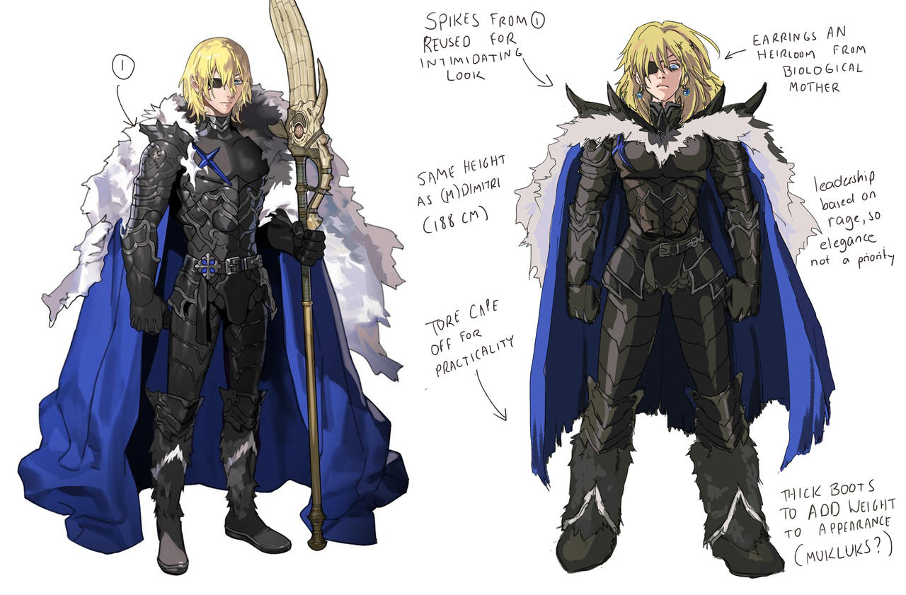 Three Houses Timeskip Female Dimitri by bundleofstrings on DeviantArt