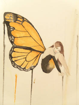 Monarch Butterfly Faerie- Watercolor