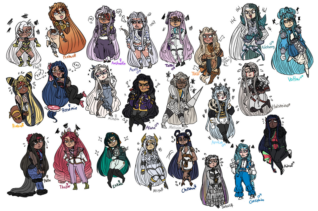Original character chibis by NineTailedFox8 on DeviantArt