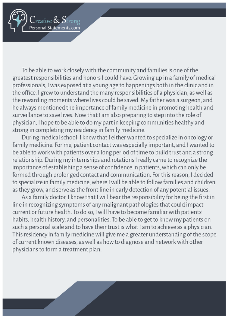 Internal medicine personal statements Internal medicine personal statements image