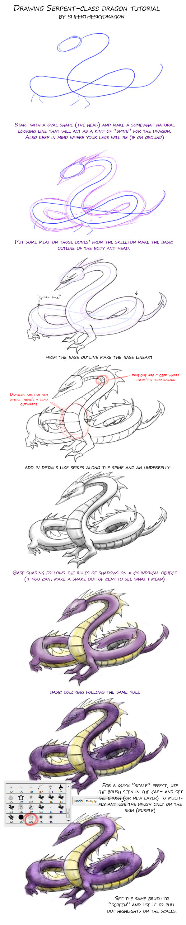 drawing snake type dragon TUT