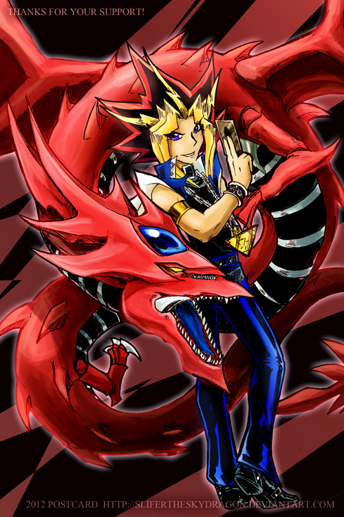 Yami Yugi and slifer the sky dragon