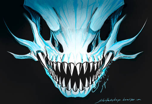 White skull dragon mask 