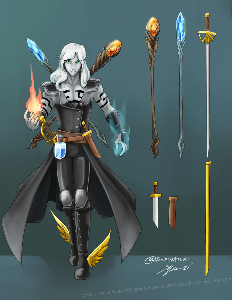 Commission - DND half-drow character by slifertheskydragon on DeviantArt