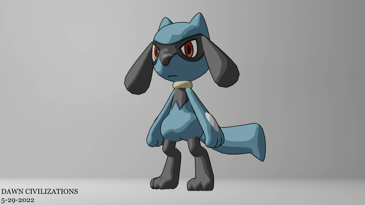 Riolu Standing by DAWNCIVILIZATIONS on DeviantArt