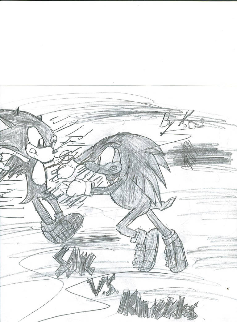 sonic vs knuckles by HyperHedgehog on DeviantArt