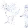 Skarmory and its trainer sketch