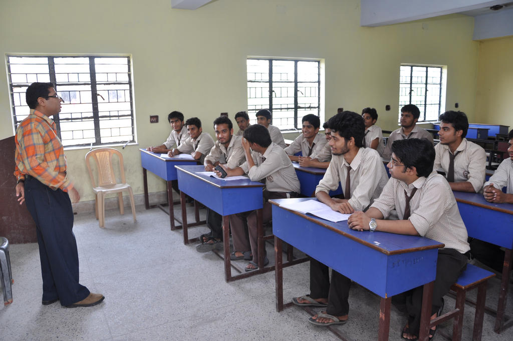 Students learning in a classroom