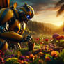 Bumblebee Tending To His Garden