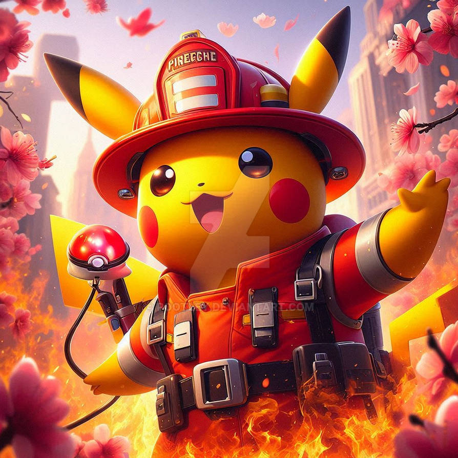 Pokemon Fire Rescue Fireman pikachu pokemon red cute (13) by Pootley on DeviantArt