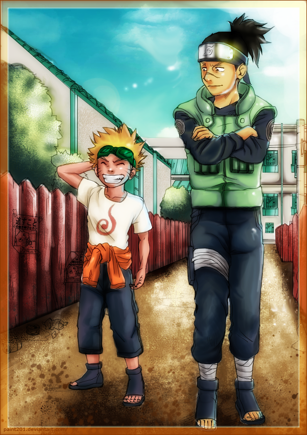 Naruto and Iruka just chilling