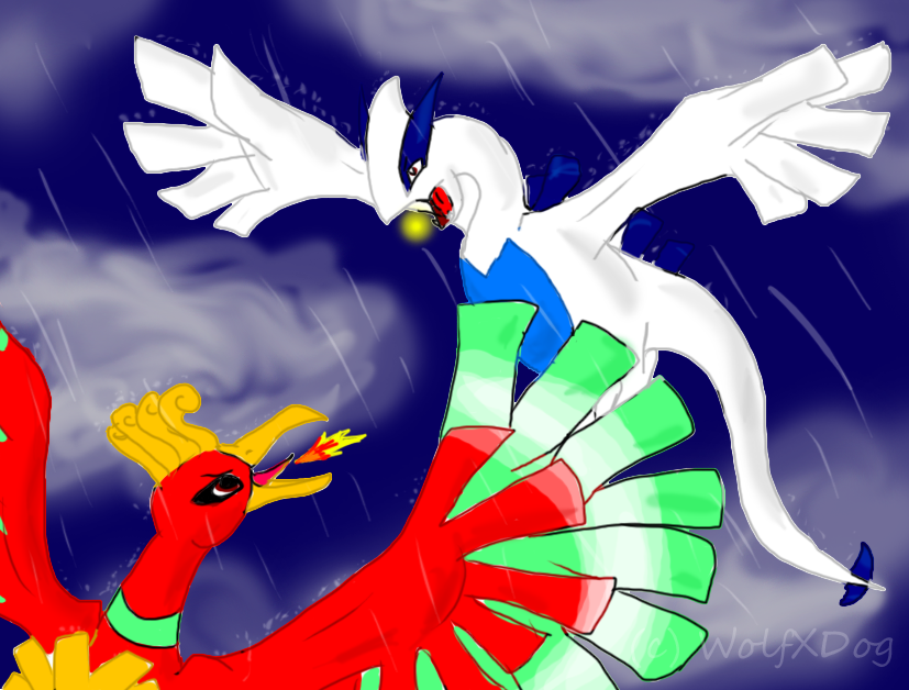 Lugia Vs. Ho oh by thundaflare on DeviantArt