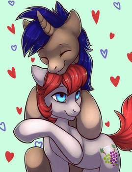 [DragonAtaxia + Kellwolfik] Pony hug, I love you!