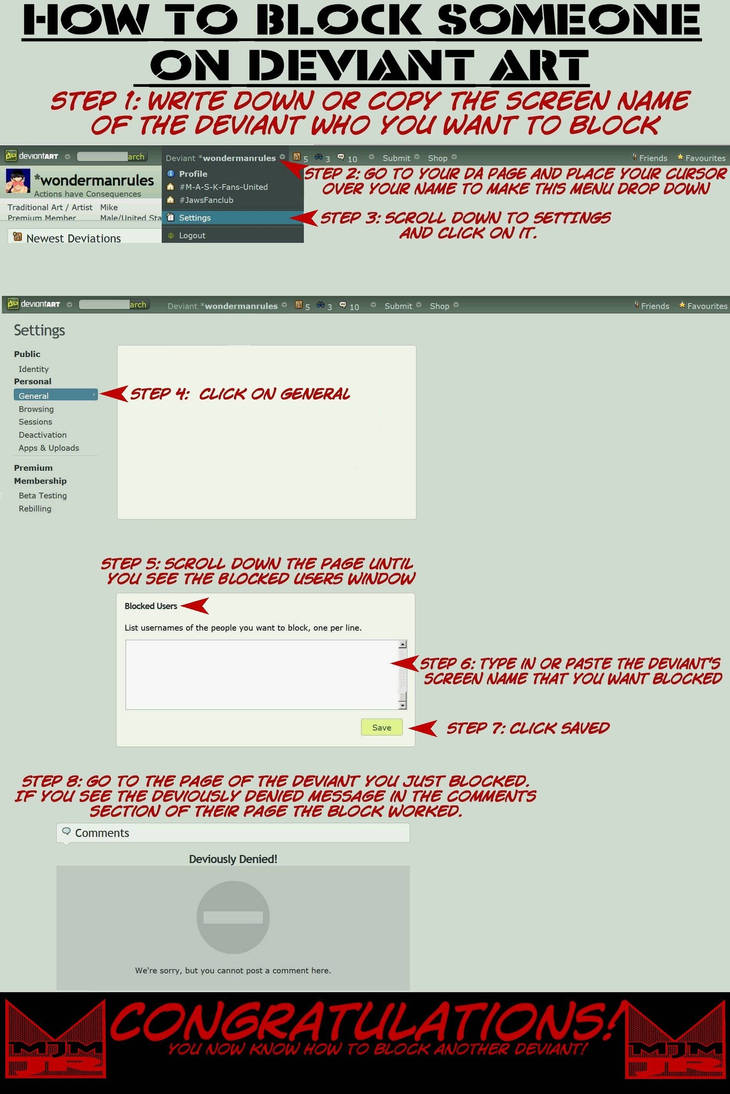 How to Block Someone on DA by wondermanrules