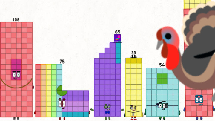 Numberblocks 108 75 65 33 54 and 135 Thanksgiving by jeanpaulfelix on ...