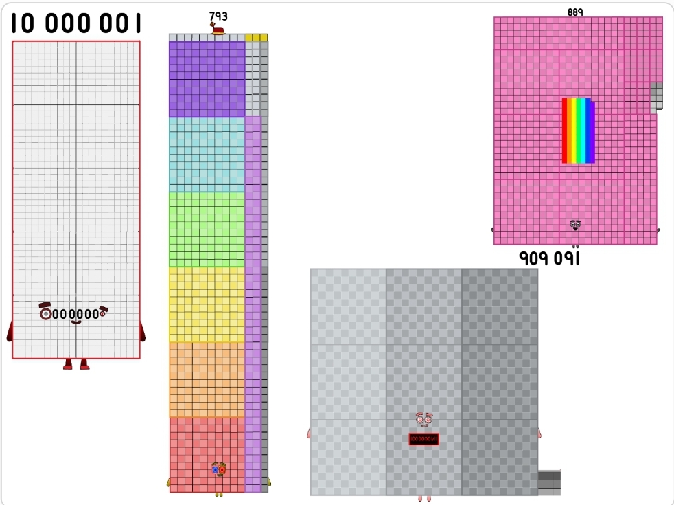 Numberblocks 793 909091 10000001 and 889 by jeanpaulfelix on DeviantArt