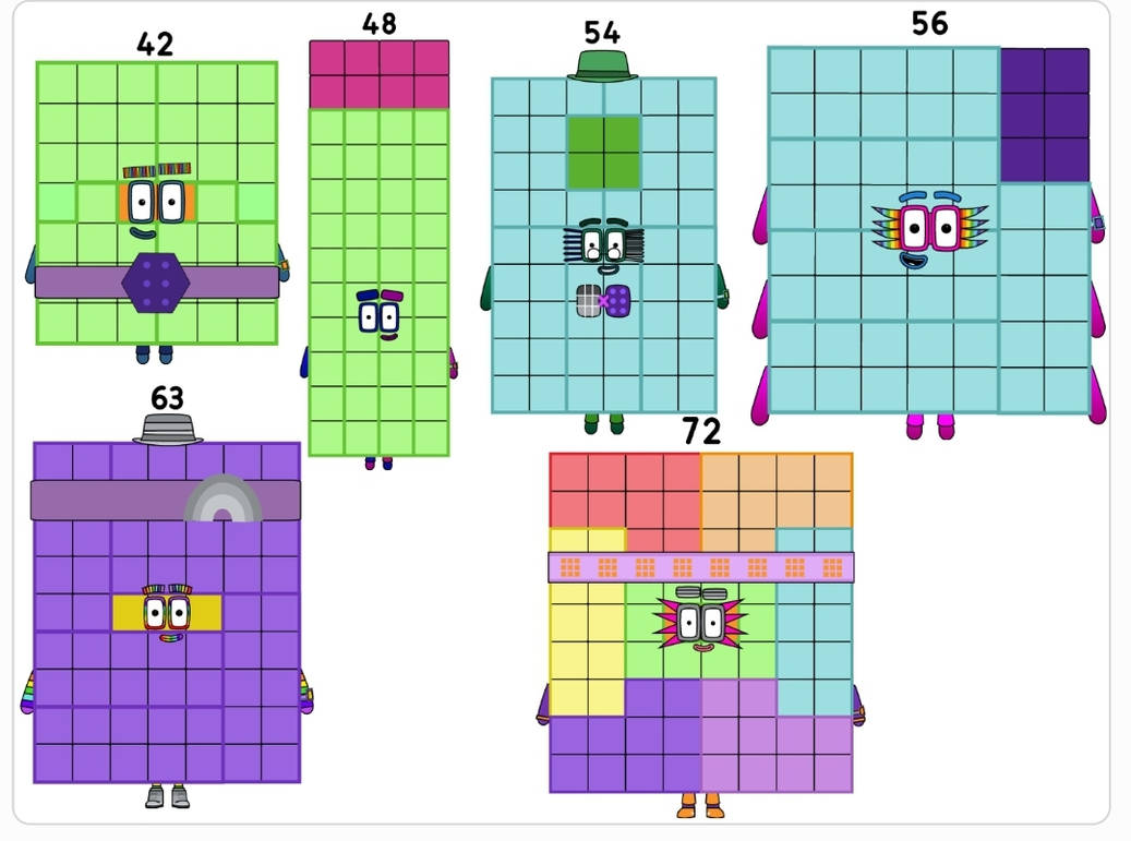 Numberblocks 42 48 54 56 63 and 72 jeanpaul2007 by jeanpaulfelix on ...