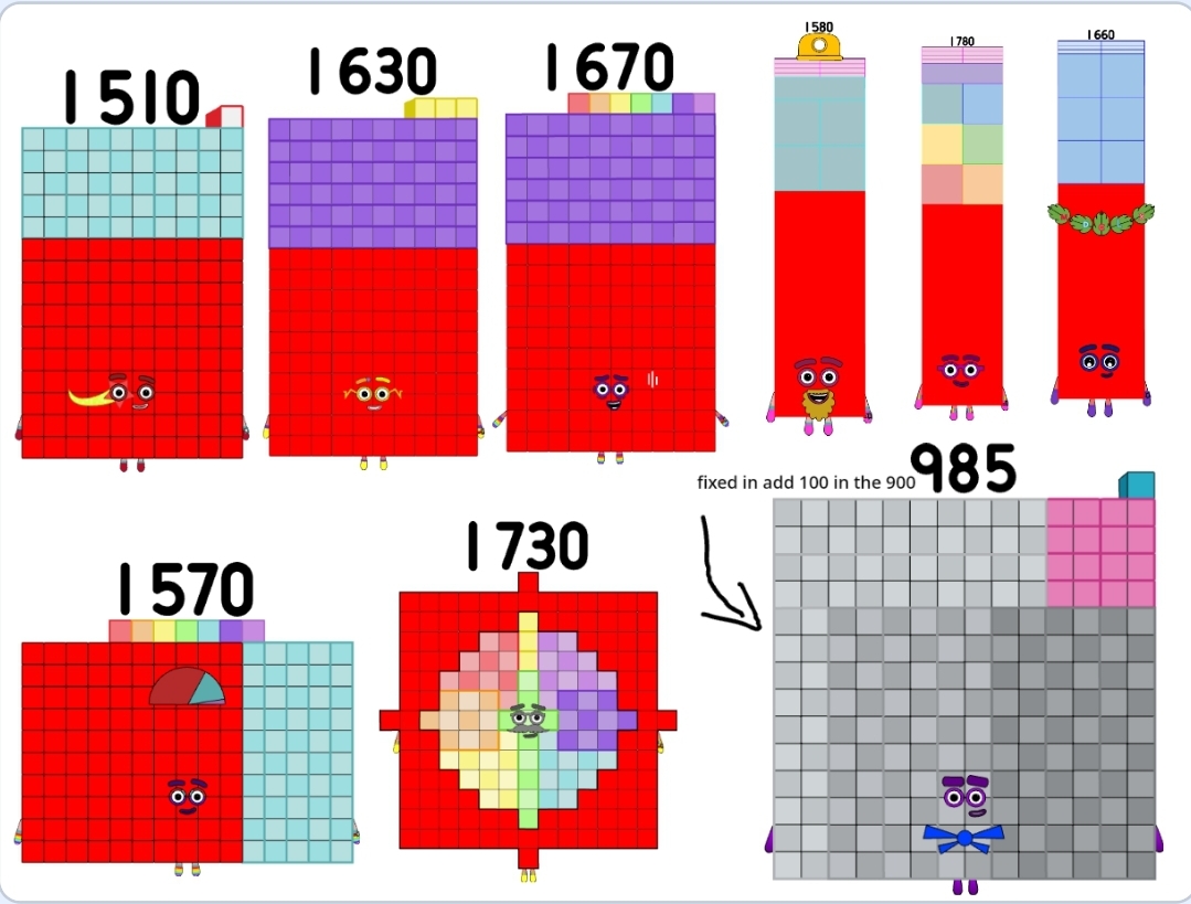 15 Updated Rig Number Blocks Numberblocks 1510 to 1780 (fixed 985) by jeanpaulfelix on DeviantArt