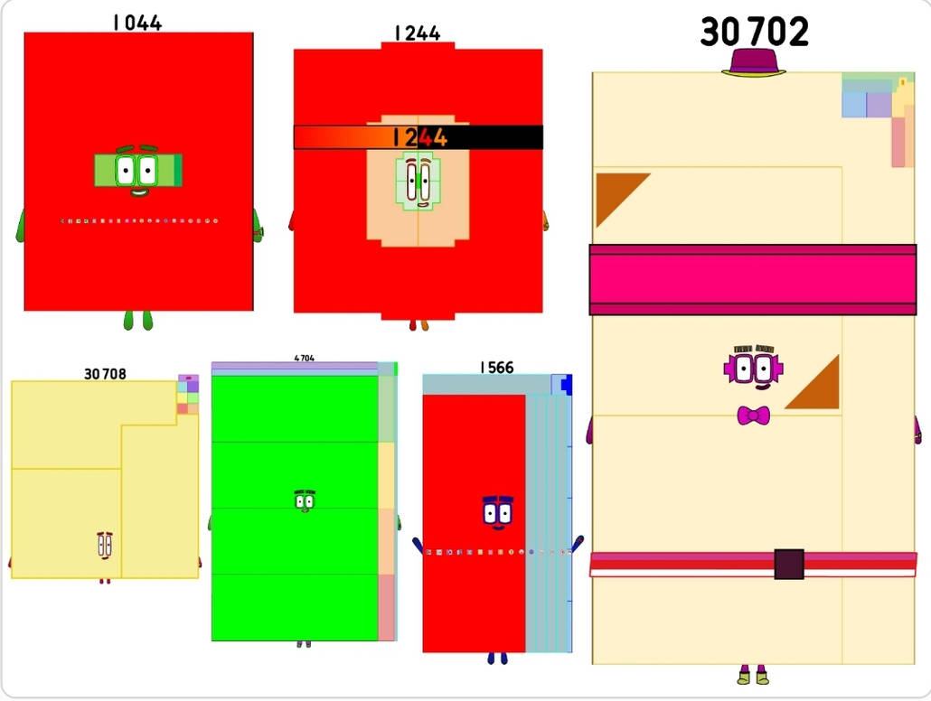 Numberblocks 1044 1244 4707 1566 30708 30702 by jeanpaulfelix on DeviantArt