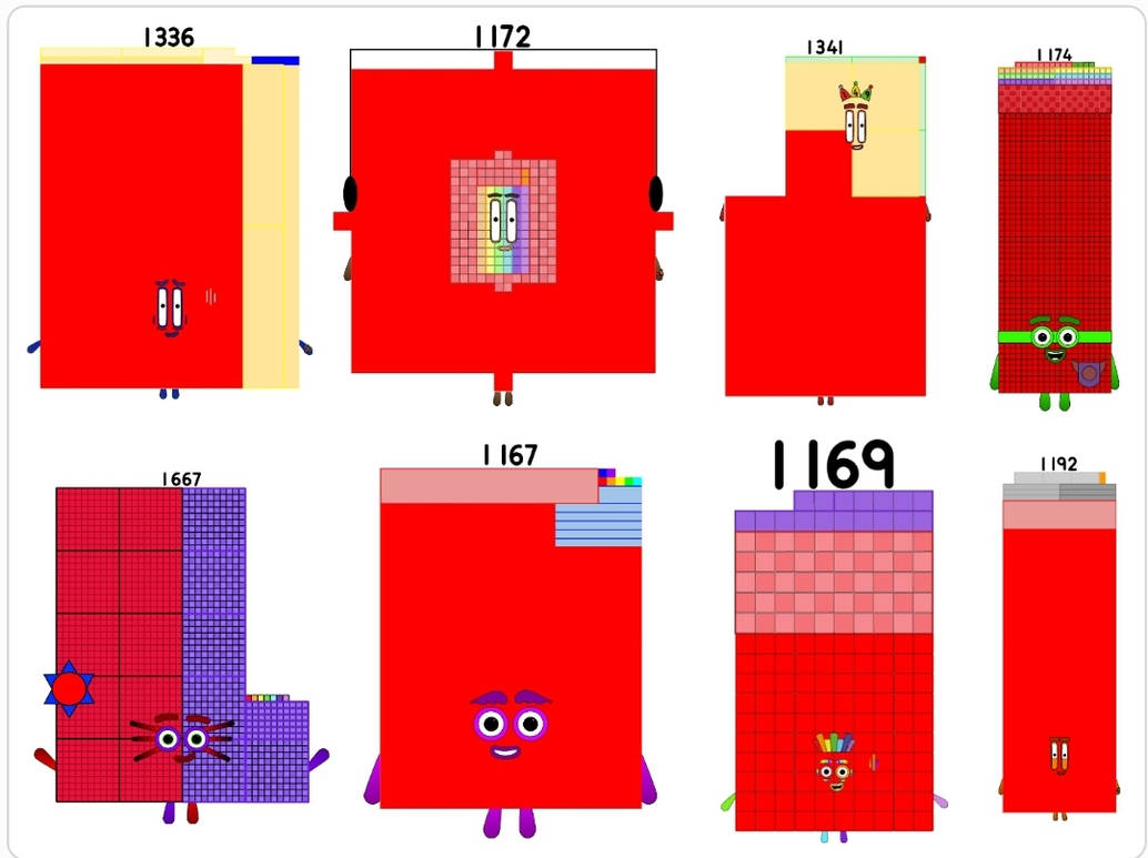 Numberblocks 1167 to 1667 by jeanpaulfelix on DeviantArt