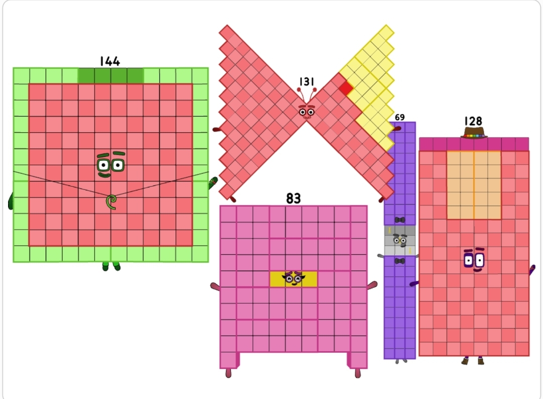 Numberblocks 144 83 131 69 and 128 by jeanpaulfelix on DeviantArt