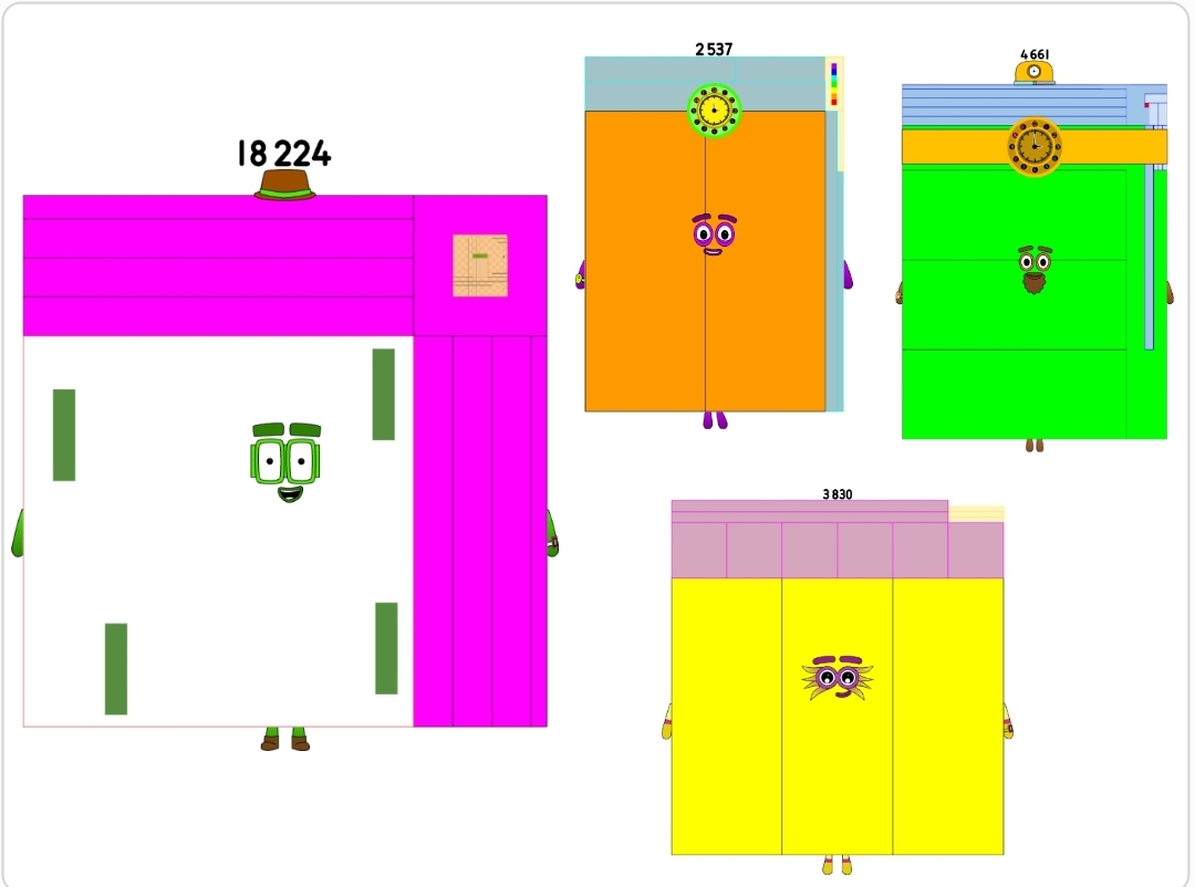 Numberblocks 18224 3830 2537 4661 by jeanpaulfelix on DeviantArt