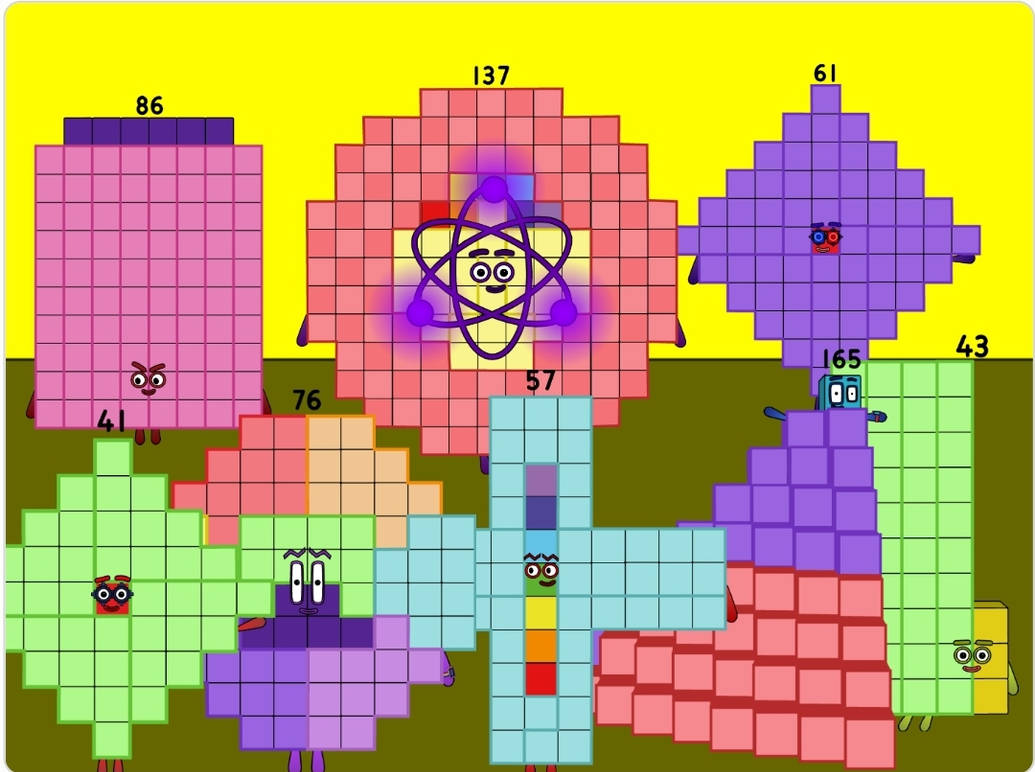 Numberblocks 41 43 57 61 76 86 137 165 by jeanpaulfelix on DeviantArt