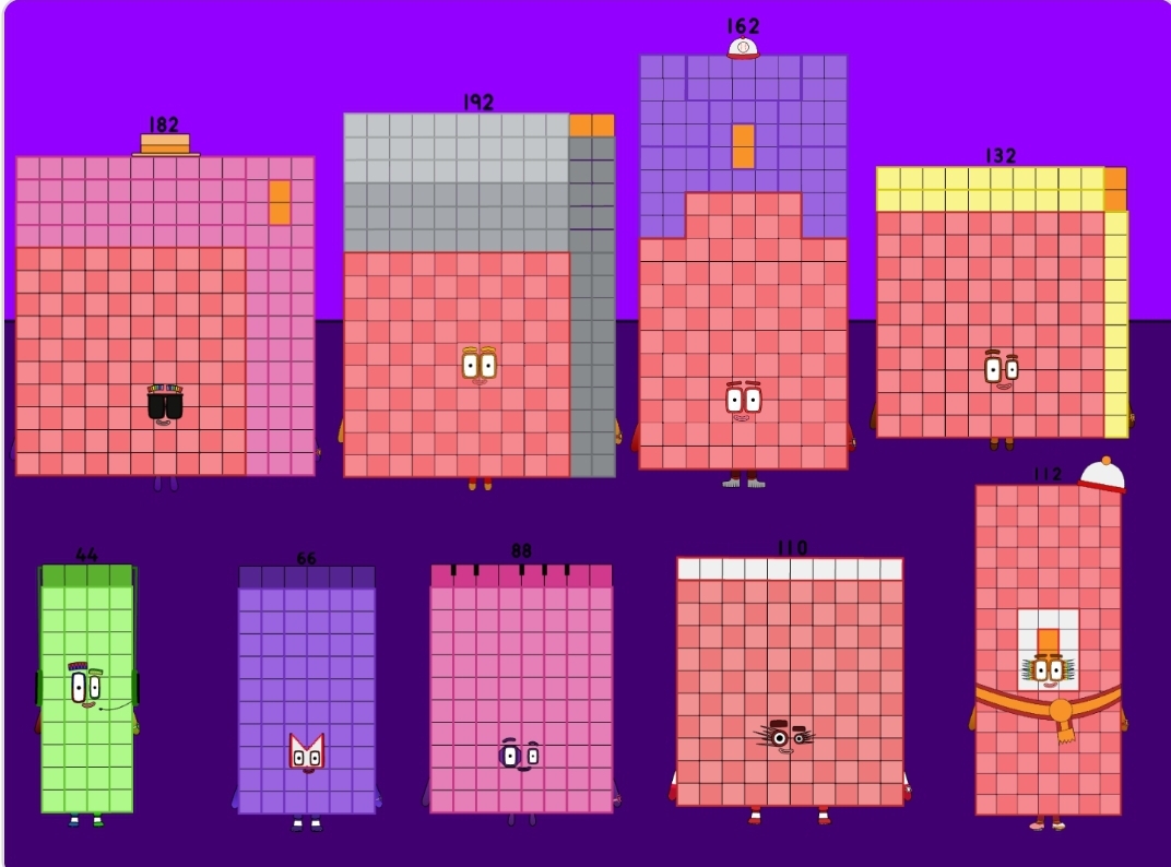 Numberblocks 44 65 88 110 112 132 162 182 192 by jeanpaulfelix on ...