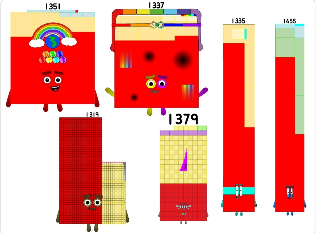 1319 Numberblocks 1319 1335 1337 1351 1379 1455 by jeanpaulfelix on DeviantArt
