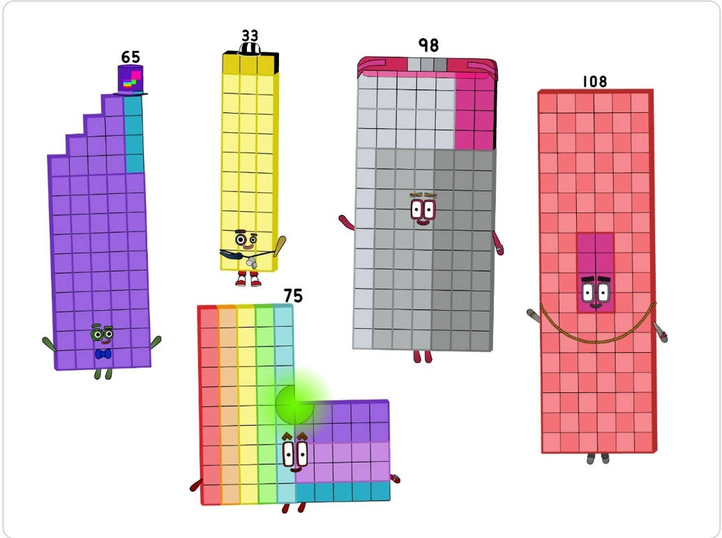 Numberblocks 33 65 75 98 and 108 by jeanpaulfelix on DeviantArt