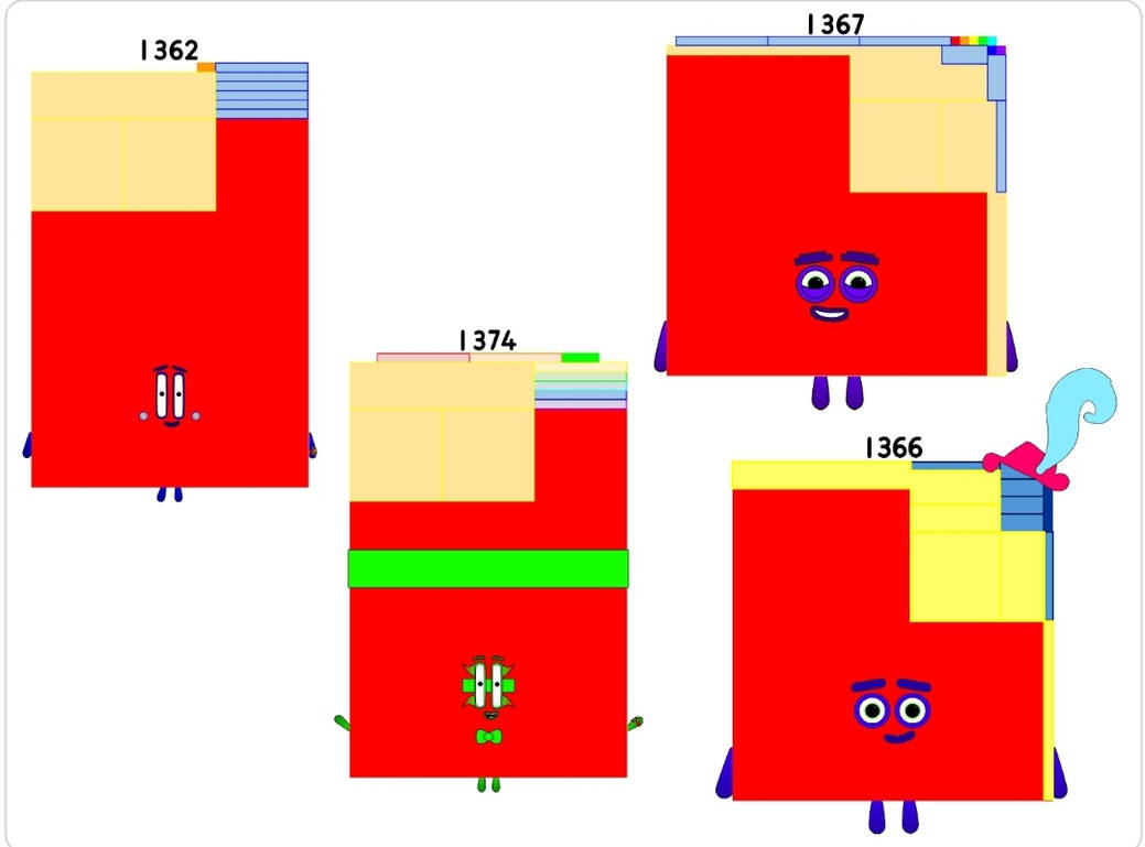 Numberblocks 1362 1366 1367 1374 by jeanpaulfelix on DeviantArt