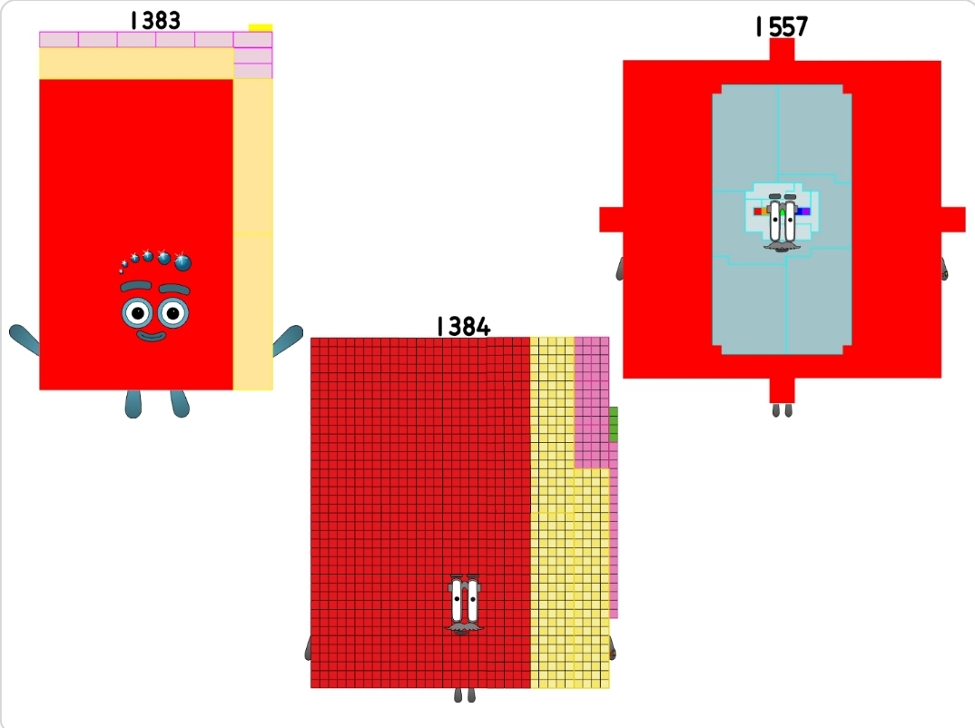 Numberblocks 1383 1384 and 1557 by jeanpaulfelix on DeviantArt