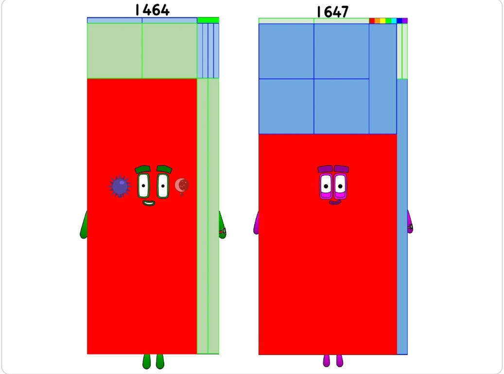 Numberblocks 1464 and 1647 by jeanpaulfelix on DeviantArt