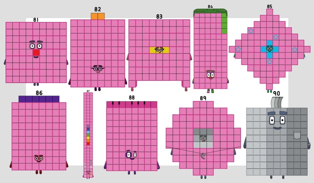Numberblocks 81 to 90 by jeanpaulfelix on DeviantArt