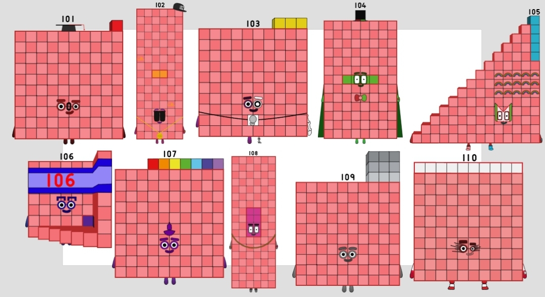 Numberblocks 101 to 110 by jeanpaulfelix on DeviantArt