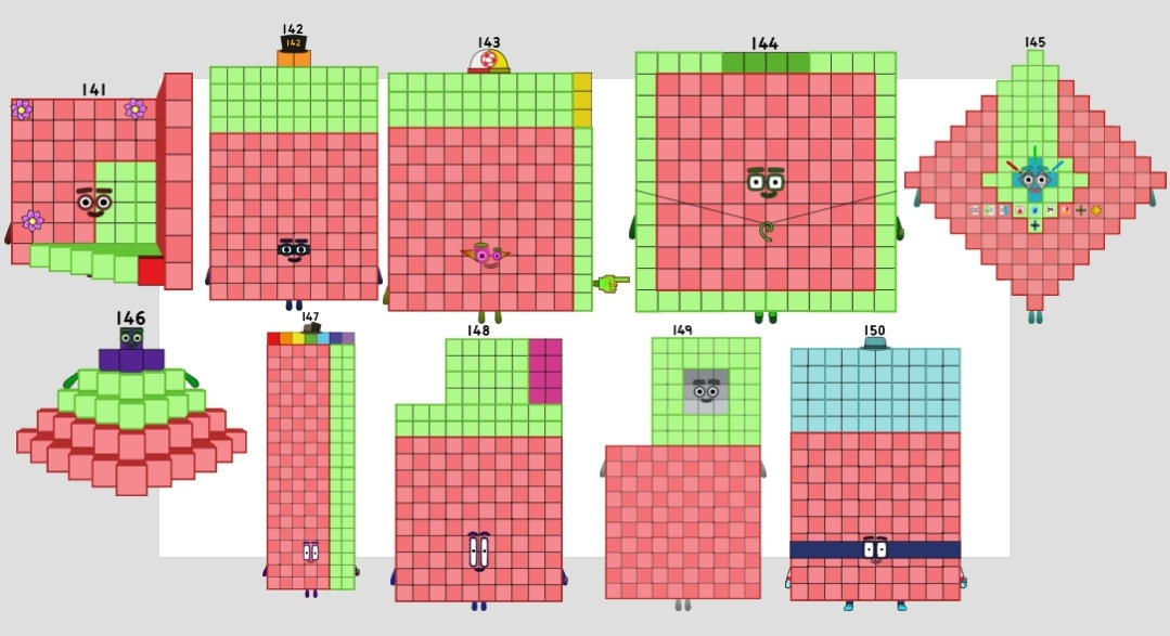 Number Blocks Wave Deviantart Numberblocks 141 to 150 by jeanpaulfelix on DeviantArt