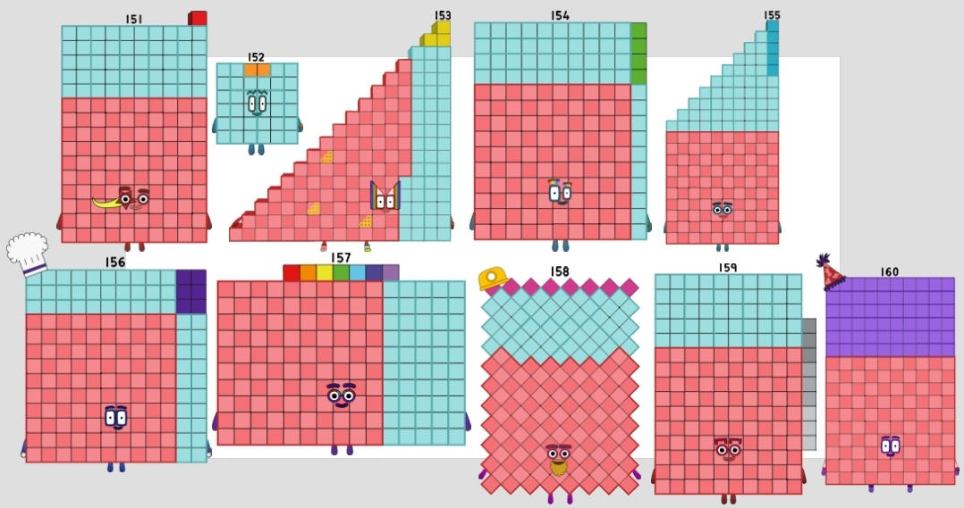 Number Blocks Math 160 Numberblocks 151 to 160 by jeanpaulfelix on DeviantArt