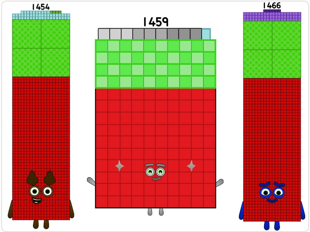 Numberblocks 1454 1459 and 1466 by jeanpaulfelix on DeviantArt