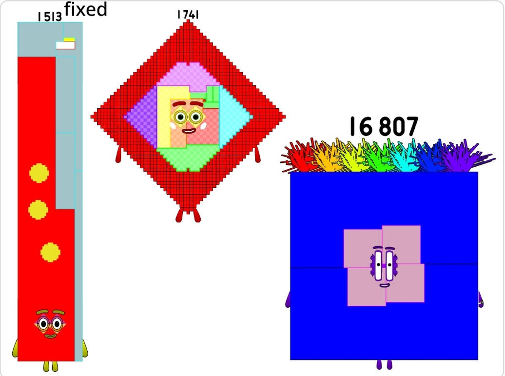 Numberblocks 1513 1741 and 16807 by jeanpaulfelix on DeviantArt