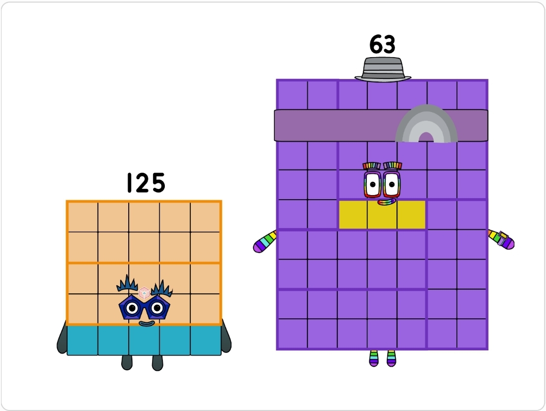Numberblocks 643 Numberblocks 125 and 63 by jeanpaulfelix on DeviantArt
