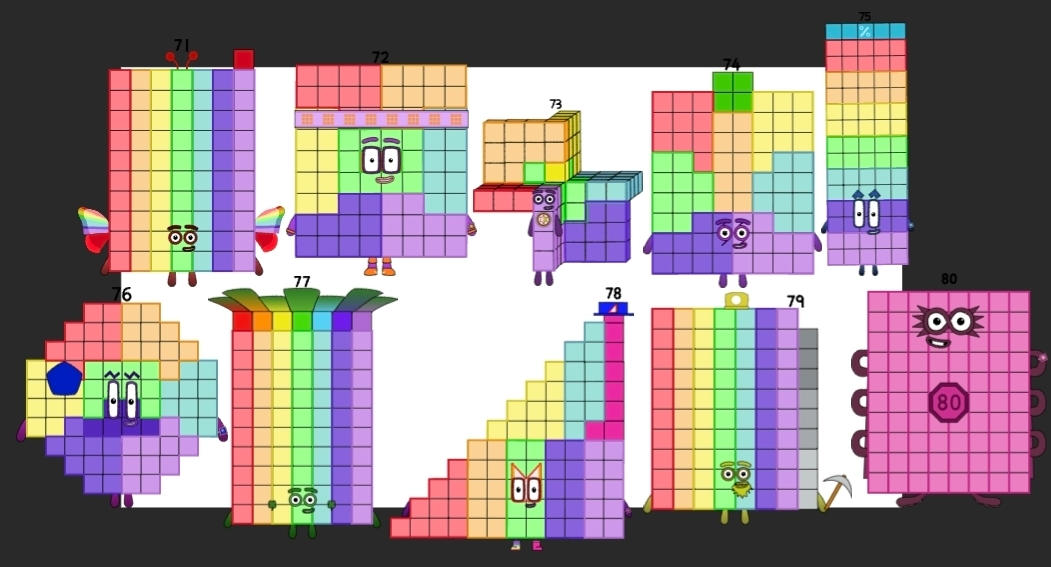 Numberblocks 80 Numberblocks 71 to 80 jun19.2022 by jeanpaulfelix on DeviantArt