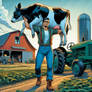Clark Kent Helps a Sick Cow