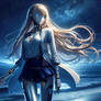 A Gynoid Dreamer Under a Dark Sky