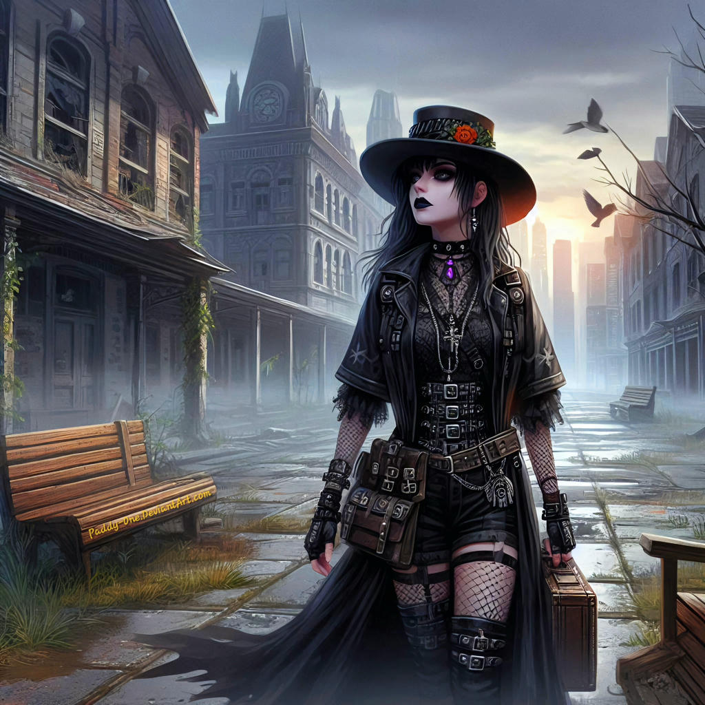 Goth Ghostforce Deviantart Goth Girl In A Ghost Town by Paddy-One on DeviantArt