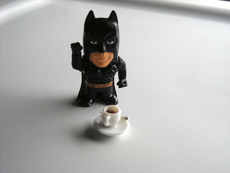 Batman has his Morning Coffee